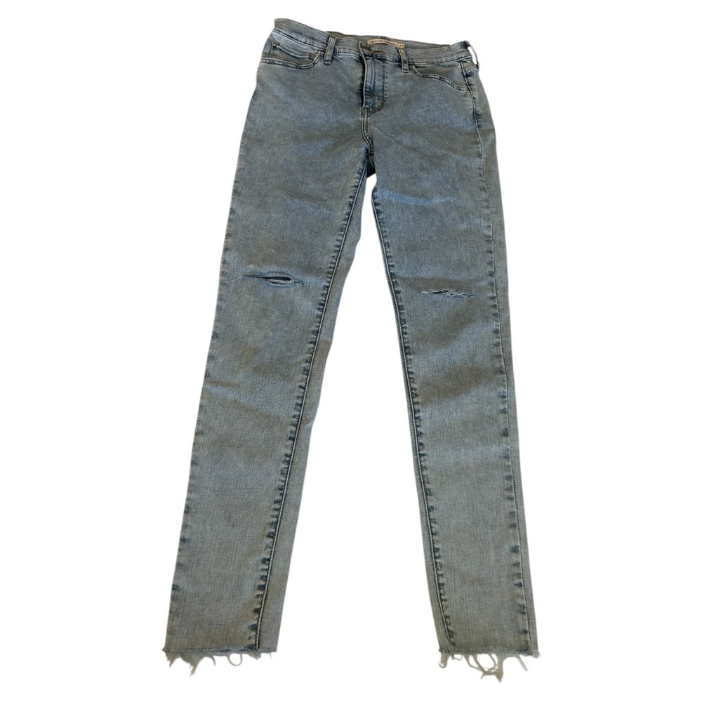 Levi’s 720 high rise super skinny light wash distressed jeans